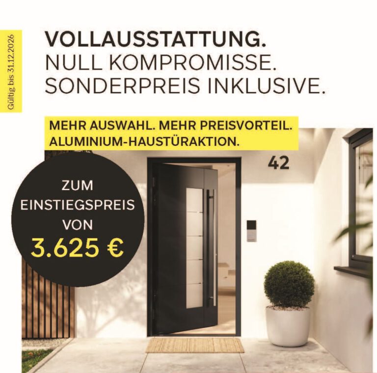 Moderne Aluminium Haustür mit Seitenteilen in Beigegrau und Alunox-Elementen in Bad Segeberg und Umgebung